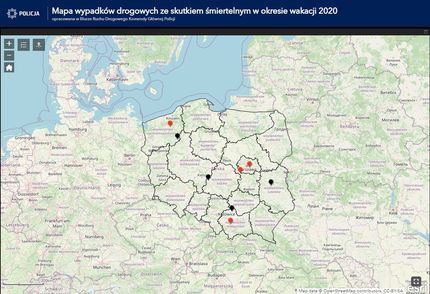 Wakacje 2020 - Mapa wypadków ze skutkiem śmiertelnym!